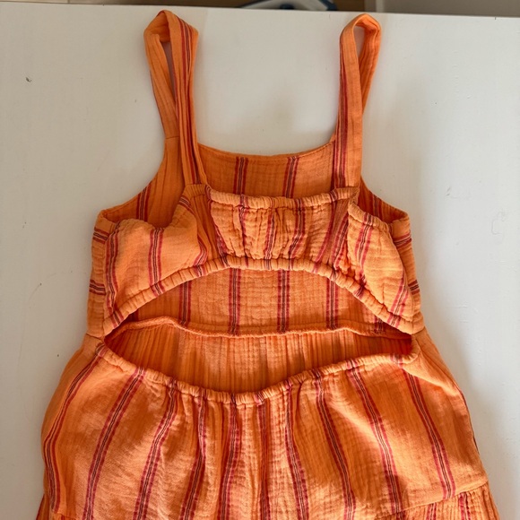 ZARA Girls Textured Striped Cut-Out Dress – Size 8 - Picture 3 of 6